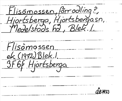 Bild på arkivkortet för arkivposten Flisömossen