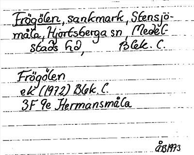 Bild på arkivkortet för arkivposten Frögölen