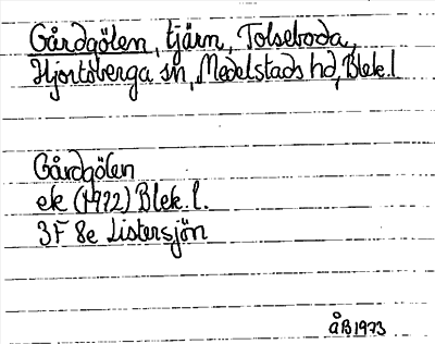 Bild på arkivkortet för arkivposten Gårdgölen