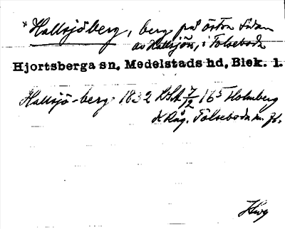 Bild på arkivkortet för arkivposten *Hallsjöberg