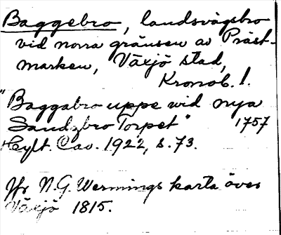 Bild på arkivkortet för arkivposten Baggebro
