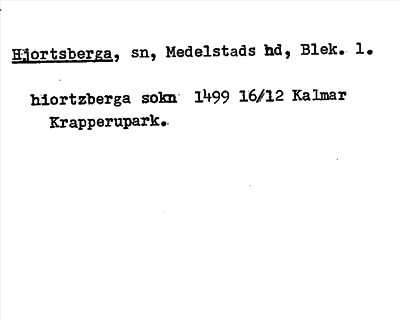 Bild på arkivkortet för arkivposten Hjortsberga