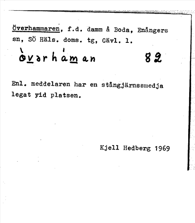 Bild på arkivkortet för arkivposten Överhammaren