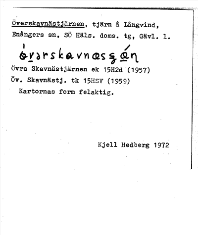 Bild på arkivkortet för arkivposten Överskavnästjärnen