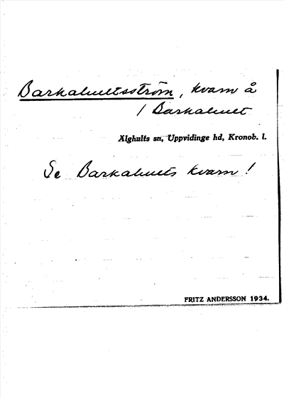 Bild på arkivkortet för arkivposten Barkahultsström, se Barkahults kvarn