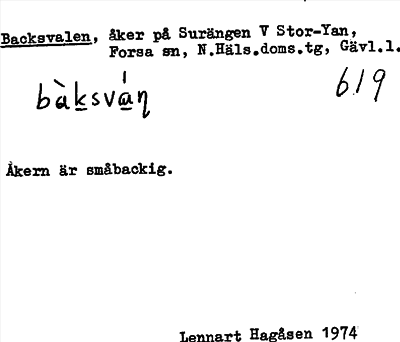 Bild på arkivkortet för arkivposten Backsvalen