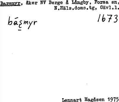 Bild på arkivkortet för arkivposten Barsmyr