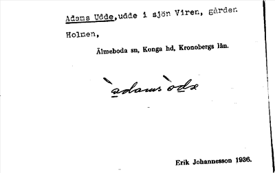 Bild på arkivkortet för arkivposten Adams Udde