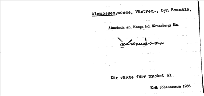 Bild på arkivkortet för arkivposten Alemossen