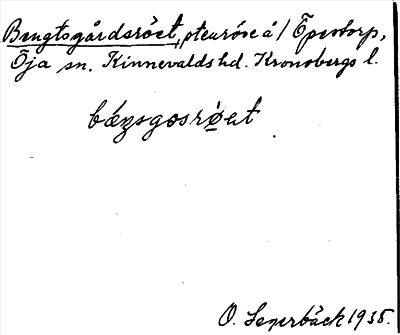 Bild på arkivkortet för arkivposten Bengtsgårdsröet
