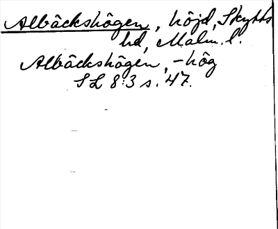 Bild på arkivkortet för arkivposten Albäckshögen