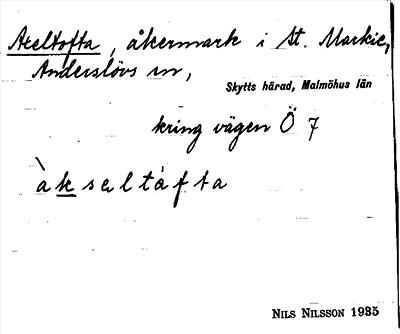 Bild på arkivkortet för arkivposten Axeltofta