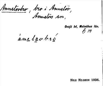 Bild på arkivkortet för arkivposten Annelövbro