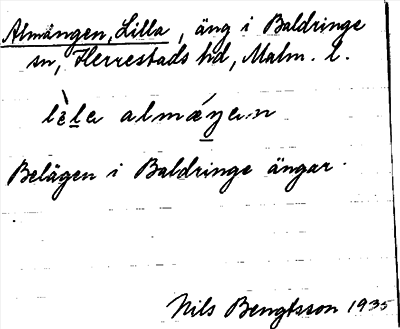 Bild på arkivkortet för arkivposten Almängen, Lilla