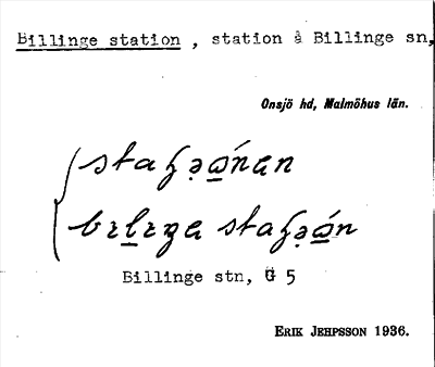Bild på arkivkortet för arkivposten Billinge station