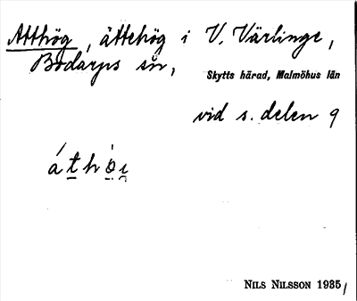 Bild på arkivkortet för arkivposten Atthög