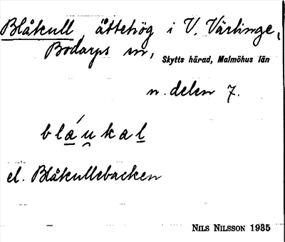 Bild på arkivkortet för arkivposten Blåkull
