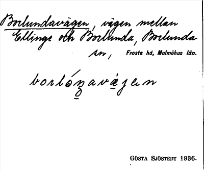 Bild på arkivkortet för arkivposten Borlundavägen