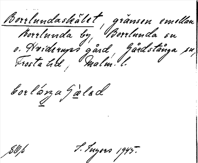 Bild på arkivkortet för arkivposten Borrlundaskälet