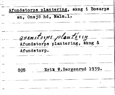 Bild på arkivkortet för arkivposten Afundstorps plantering