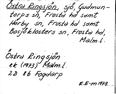 Bild på arkivkortet för arkivposten Östra Ringsjön
