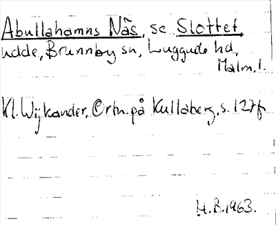 Bild på arkivkortet för arkivposten Abullahamns Näs, se Slottet