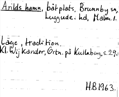 Bild på arkivkortet för arkivposten Arilds hamn