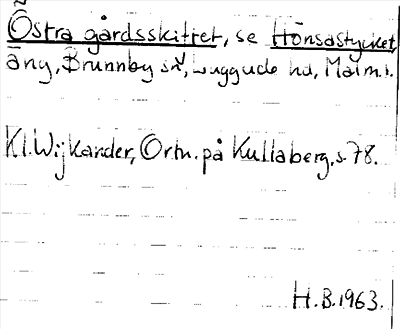 Bild på arkivkortet för arkivposten Östra gårdsskiftet, se Hönsastycket