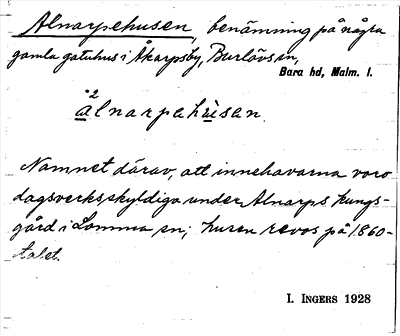 Bild på arkivkortet för arkivposten Alnarpehusen