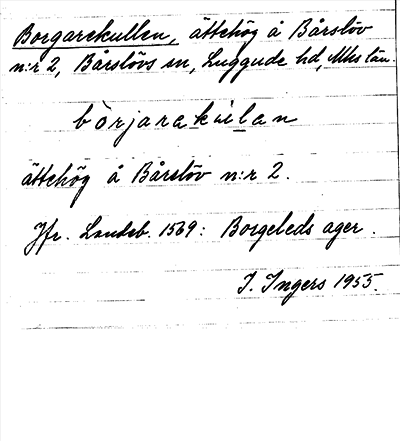 Bild på arkivkortet för arkivposten Borgarekullen