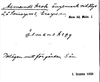 Bild på arkivkortet för arkivposten Asmunds krok