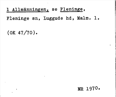 Bild på arkivkortet för arkivposten Allmänningen, se Fleninge