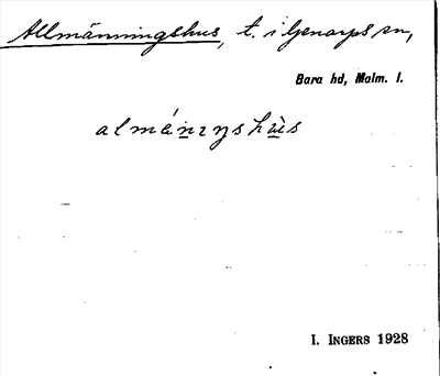 Bild på arkivkortet för arkivposten Allmäningshus
