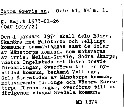 Bild på arkivkortet för arkivposten Östra Grevie sn
