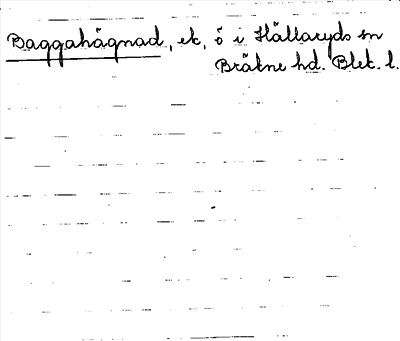 Bild på arkivkortet för arkivposten Baggahägnad