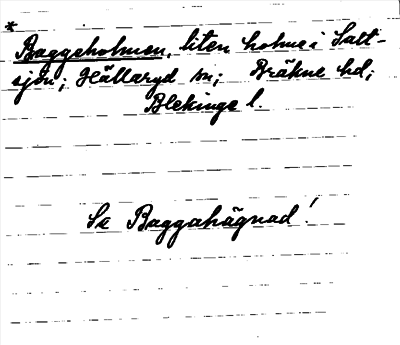 Bild på arkivkortet för arkivposten *Baggeholmen