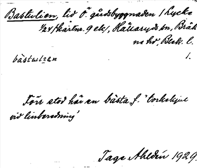 Bild på arkivkortet för arkivposten Bastulien