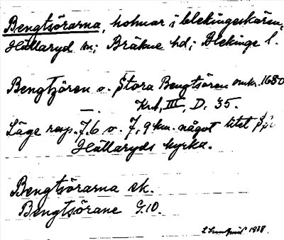 Bild på arkivkortet för arkivposten Bengtsörarna