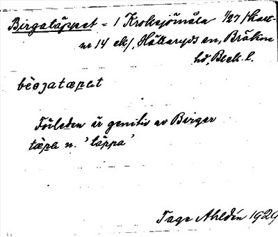 Bild på arkivkortet för arkivposten Birgatäppet