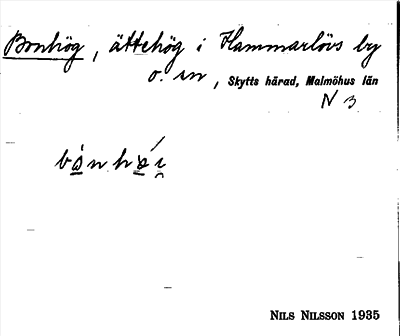 Bild på arkivkortet för arkivposten Bonhög