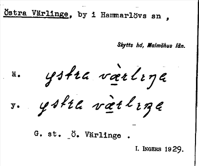 Bild på arkivkortet för arkivposten Östra Värlinge
