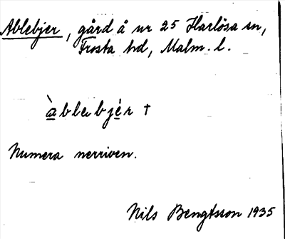 Bild på arkivkortet för arkivposten Ablebjer