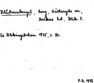 Bild på arkivkortet för arkivposten Blåduveberget