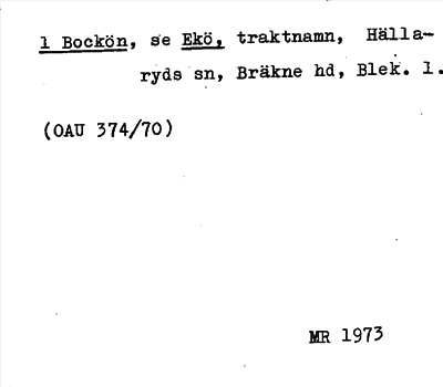 Bild på arkivkortet för arkivposten Bockön, se Ekö