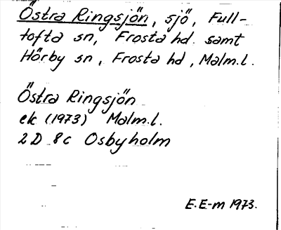 Bild på arkivkortet för arkivposten Östra Ringsjön