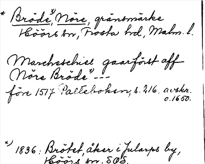 Bild på arkivkortet för arkivposten *Bröde, Nöre