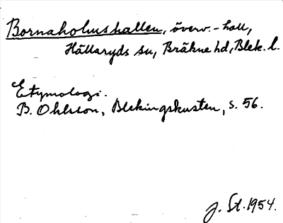 Bild på arkivkortet för arkivposten Bornaholmshallen