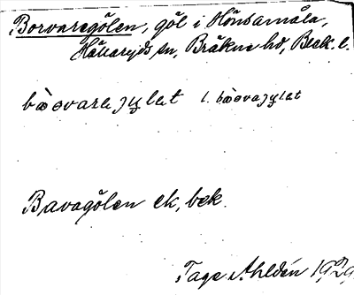 Bild på arkivkortet för arkivposten Borvaregölen