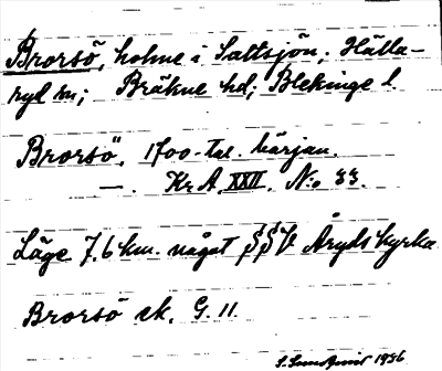 Bild på arkivkortet för arkivposten Brorsö
