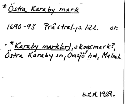 Bild på arkivkortet för arkivposten *Östra Karaby mark = *Karaby mark(er)